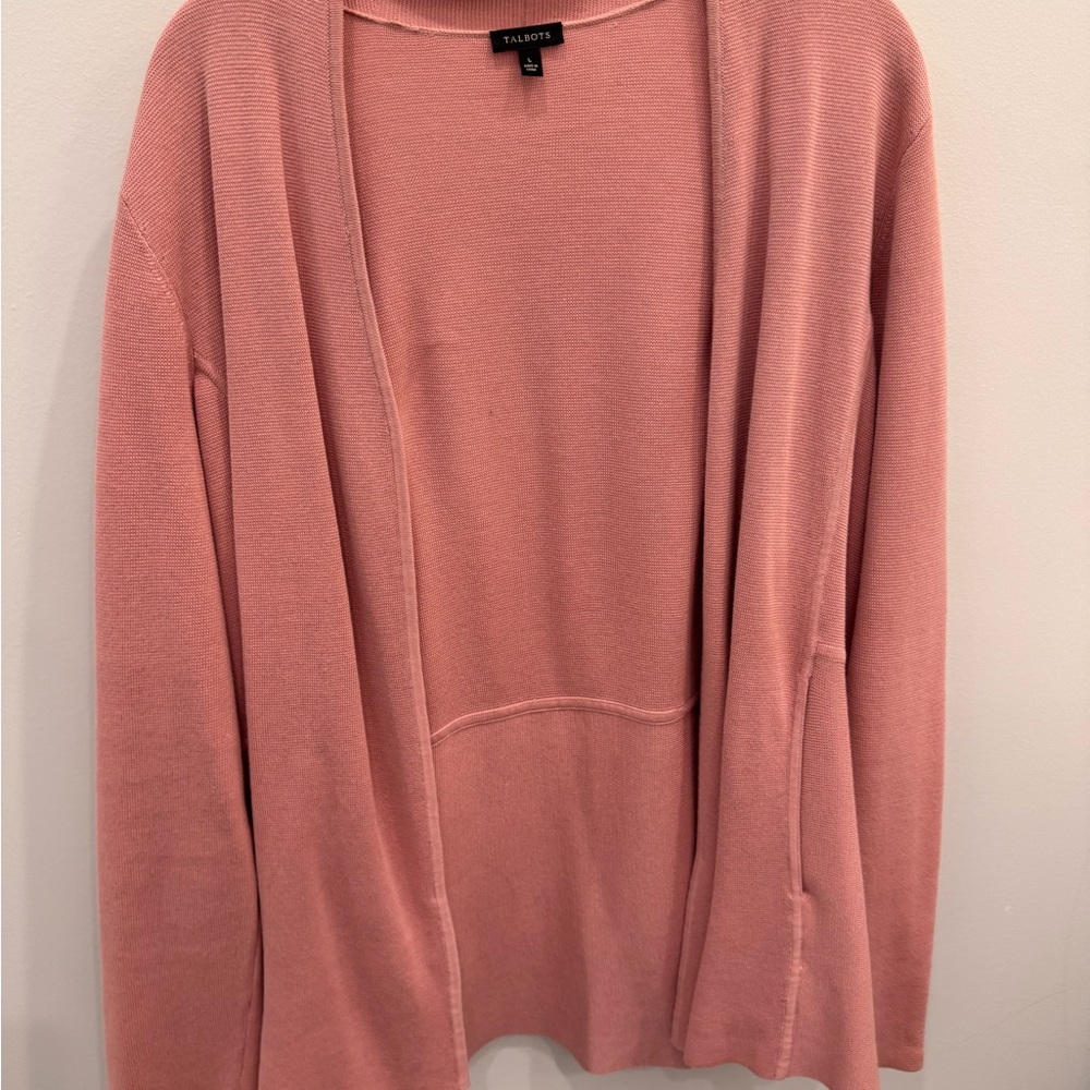 Talbots Blush Open-Front Cardigan